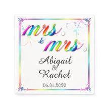 Elegant Rainbow Blommigt, Bröllop Napkin