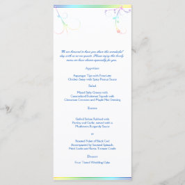 Elegant Rainbow Blommigt Gay Bröllop Menu Meny