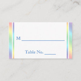 Elegant Rainbow Blommigt Gay Bröllop Place Cards Placeringskort