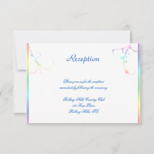 Elegant Rainbow Blommigt Gay Wedding Reception Inbjudningar