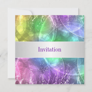 Elegant Rainbow Bubbles 12 Speciellare födelsedags Inbjudningar