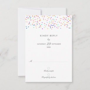 Elegant Rainbow Confetti Bröllop OSA Kort