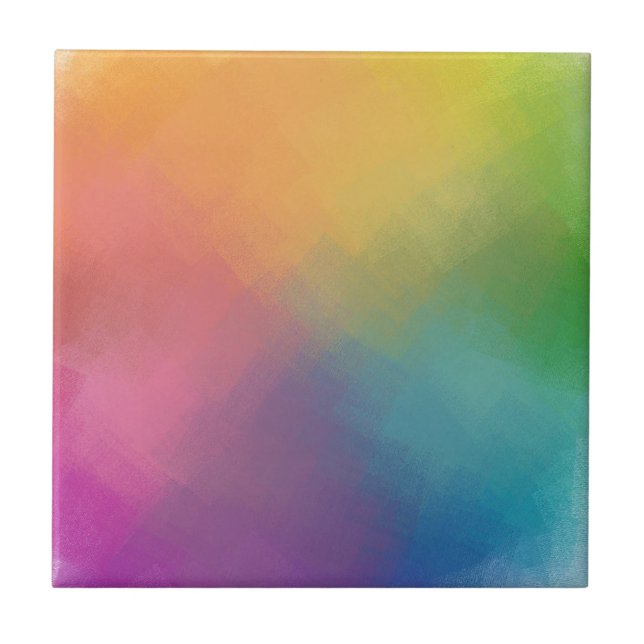 Elegant Rainbow Färg Modern Abstrakt-mall Kakelplatta (Framsidan)