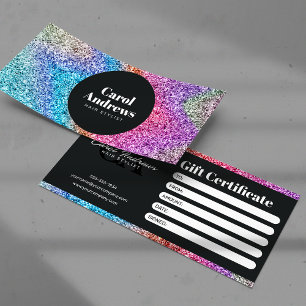 Elegant Rainbow Glitter HårSalong Presentkort