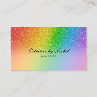 Elegant Rainbow Gnistra Esthetician Affärskort Visitkort