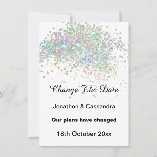 ELEGANT RAINBOW PASTEL-PLATS ÄNDRAR DATUM (Framsida)