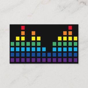 Elegant rainbow squares musik equalizer dj vj visitkort