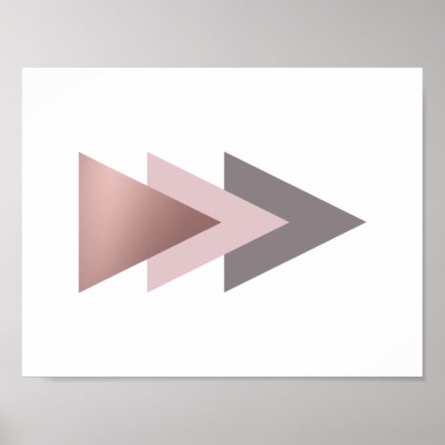 elegant raka geometriska trianglar för folie i ro  poster (Framsidan)