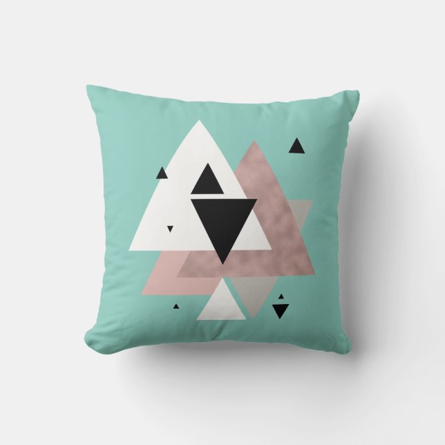 elegant raka geometriska trianglar för mynning ro  kudde (Framsida)