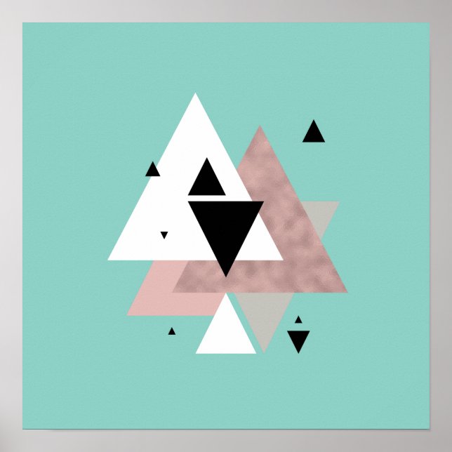 elegant raka geometriska trianglar för mynning ro  poster (Framsidan)