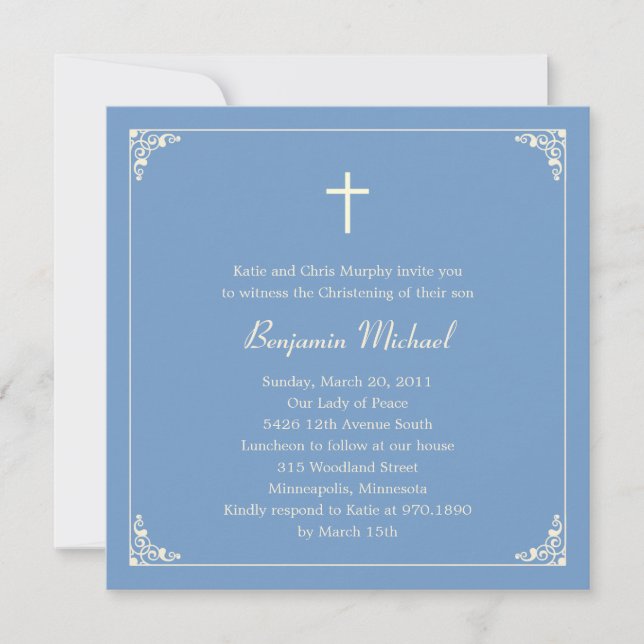 Elegant Ram Baptism/julinbjudning Inbjudningar (Framsida)