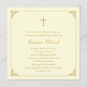 Elegant Ram Baptism/julinbjudning Inbjudningar