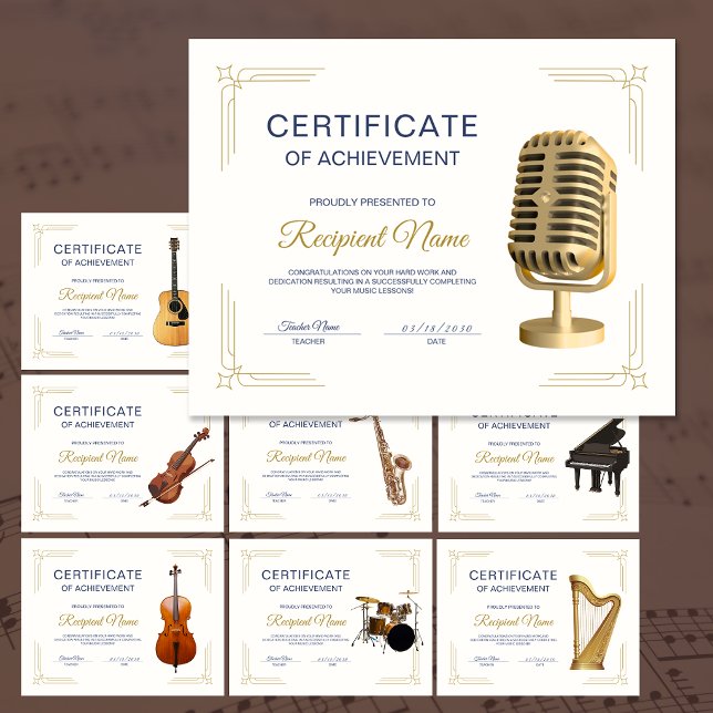 Elegant Ram Certifikat för sångröstkurs (ClassyFrame Singing Voice Course Award Certificate)