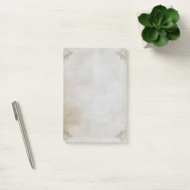 Elegant Ram Gammal Papper Post-it Block (Kontor)