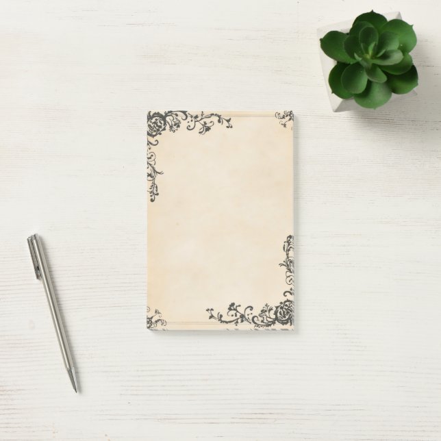 Elegant Ram Gammal Papper Post-it Block (Kontor)