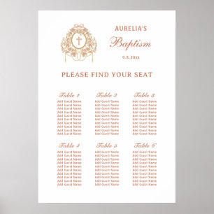 Elegant ram Heliga Korset Dop Sittplatskarta Poster