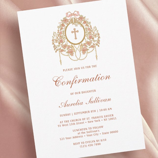 Elegant ram Heliga Korsets konfirmationsinbjudan Inbjudningar (Skapare uppladdad)
