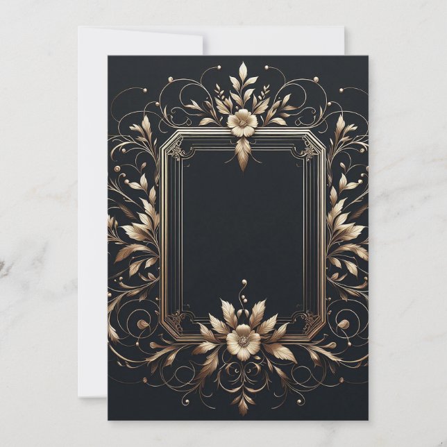 Elegant Ram Inför Förlovning Inbjudningar (Framsida)