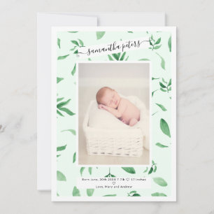 Elegant ram löv vattenfärgsfoto baby födelse meddelande