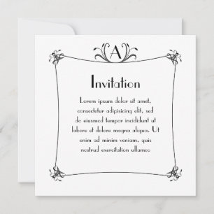 Elegant ram med anpassningsbart monogram inbjudningar