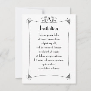 Elegant ram med eget monogram inbjudningar