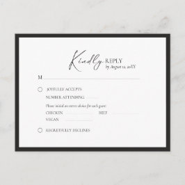 Elegant ram Modern RSVP Meddelande Vykort