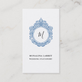 Elegant Ram Monogram för Vapensköld för prydnadsdj Visitkort