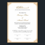 Elegant ram Muslim nikkah-certifikatet poster<br><div class="desc">Vi presenterar vår elegant ram Nikah-certifikat, perfektens sätt att hedra minnet av er speciella dag. Vårt Nikah-certifikat är tryckt på högkvalitativ papper och innehåller ett bedövande ram som kommer att komplettera alla dekorationer. Eleganten har traditionella islamiska motiv och kalligrafi i guld, vilket skapar ett tidlöst och sofistikerat utseende. Nikah-certifikatet innehåller...</div>