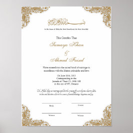 Elegant ram nikah-kontrakt poster