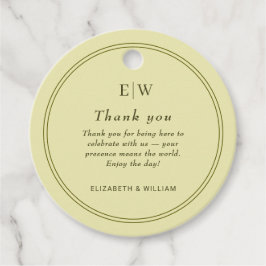 Elegant Ram om Celestial Gult Monogram Bröllop Gåvor Etiketter