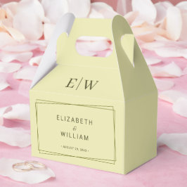 Elegant Ram om Celestial Gult Monogram Bröllop Presentaskar