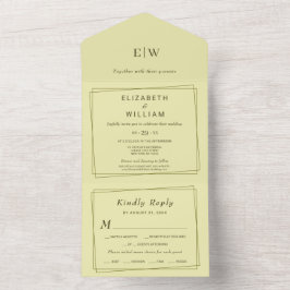 Elegant ram på Celestial Yellow Monogram Bröllop