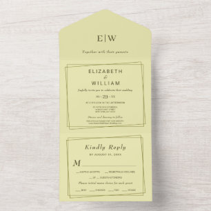 Elegant ram på Celestial Yellow Monogram Bröllop