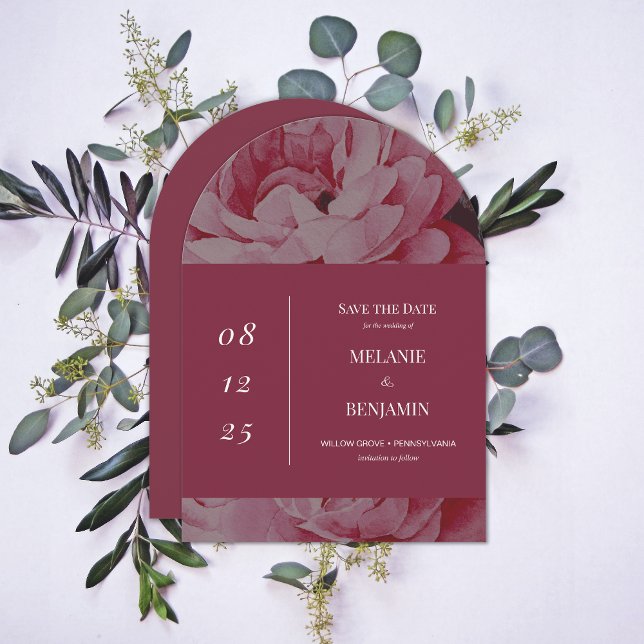 Elegant Ram Romantic Flower Spara datum Inbjudningar (Elegant Frame Romantic Flower Save the Date Invitation)