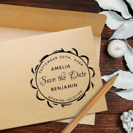 Elegant Ram Typografi Bröllop spara datum Stämpel