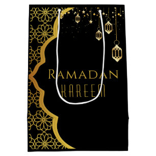 Elegant Ramadan Kareem Black Guld Medium Gift Bag