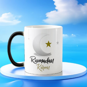 Elegant Ramadan Kareem halvmåne design Islamsk kon Magisk Mugg