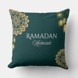Elegant Ramadan Mubarak Throw Pillow Kudde