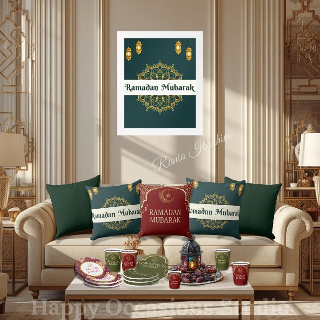 Elegant Ramadan Mubarak Throw Pillow Kudde (Skapare uppladdad)