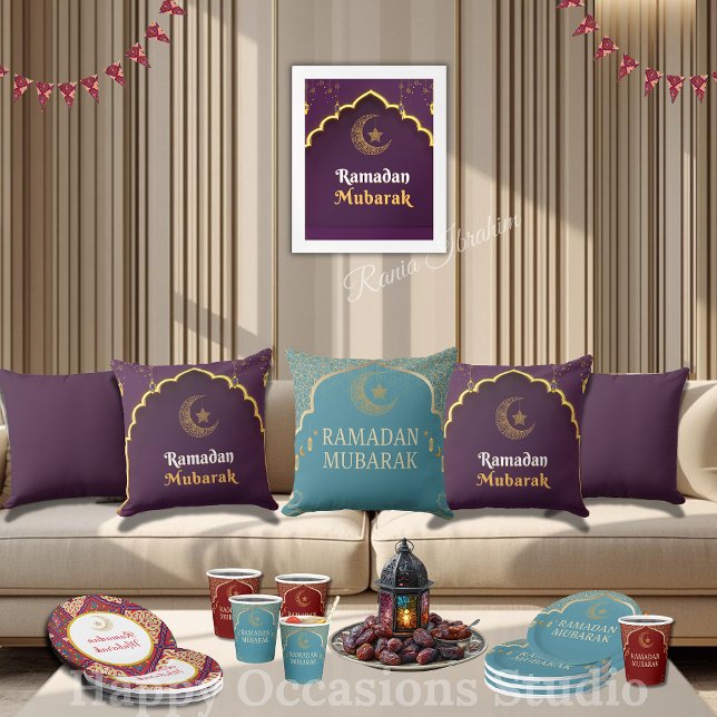 Elegant Ramadan Mubarak Throw Pillow Kudde (Skapare uppladdad)