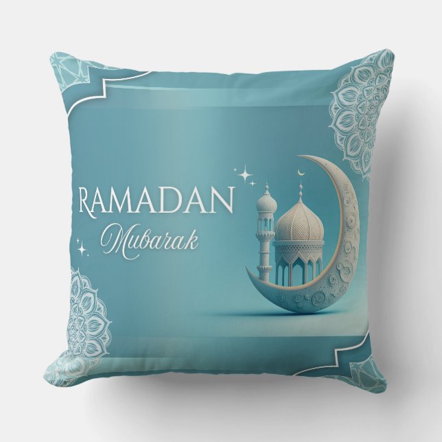 Elegant Ramadan Mubarak Throw Pillow Kudde (Framsida)