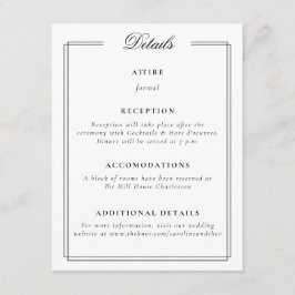 Elegant rammonogram bröllop tilläggskort