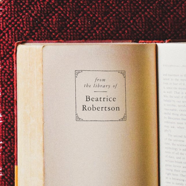Elegant ramram från bibliotek för bok självfärgande stämpel (Stamp Mock-up)