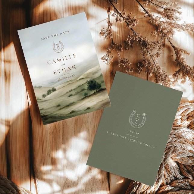 Elegant Ranch Bröllop Save The Date (Modern Western Save the Date Card)