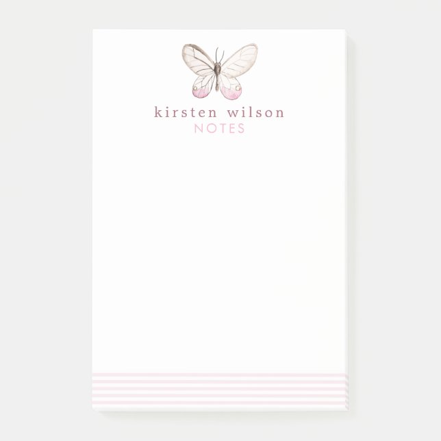 Elegant  Rand & Butterfly Post-it Notes (Framsida)