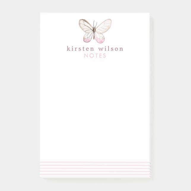 Elegant  Rand & Butterfly Post-it Notes Block (Framsida)