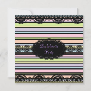 ELEGANT RAND LILA BACHELORETTE PARTY INVITATIO INBJUDNINGAR