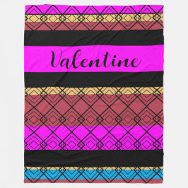 Elegant Rand Mönster Romantic Boho Valentine Fleecefilt