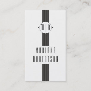 Elegant rand och svartvit monogram visitkort