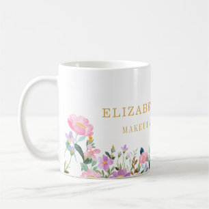Elegant randig blommig skönhet konstnär Hår och Ma Kaffemugg